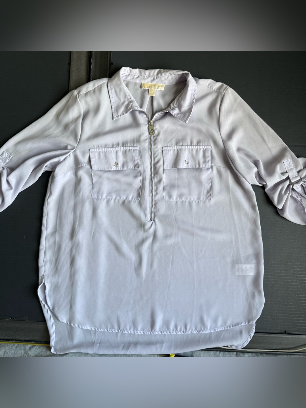 Michael Kors Light Lavender Zip-Front Shirt